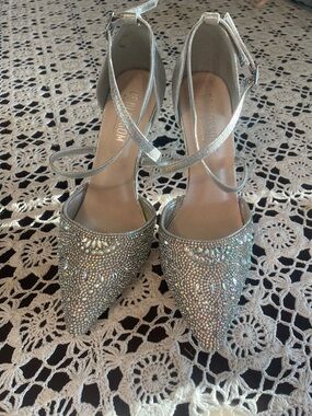 Dazzling Silver Strappy Heels
